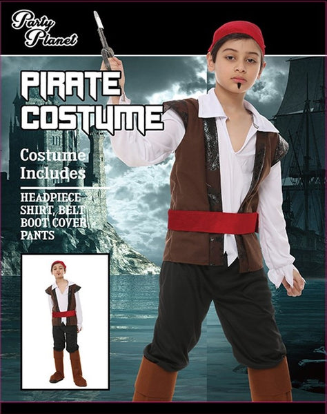 Costume Set Kids Pirate Boy - Size XL