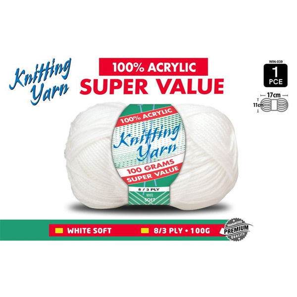 Knitting Yarn White