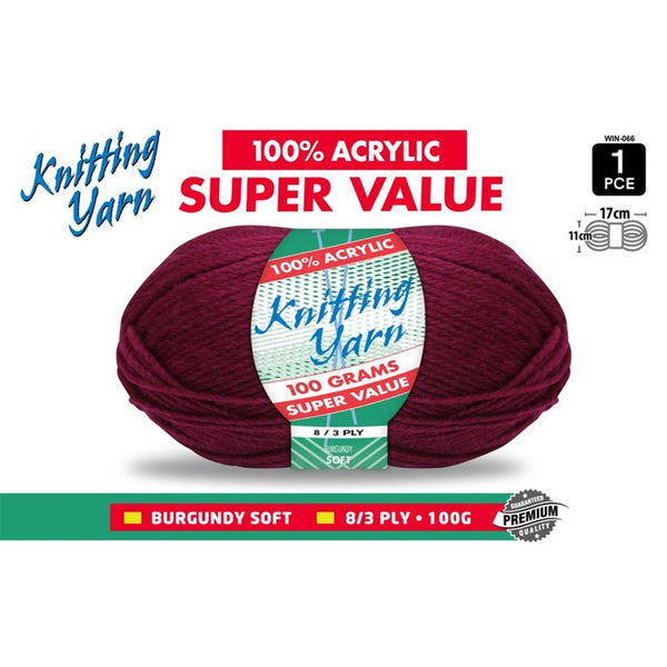 Knitting Yarn Burgandy