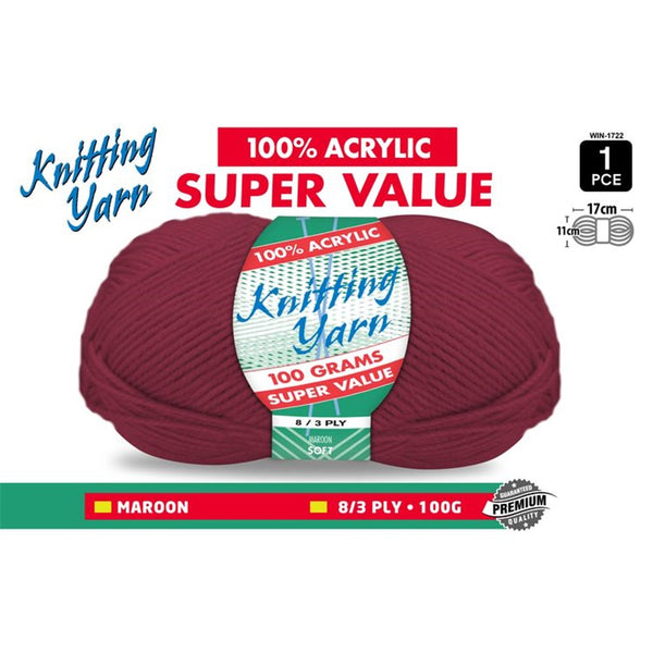 Knitting Yarn Maroon