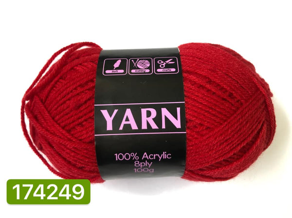 Knitting Yarn Dark Red 100g
