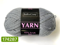 Knitting Yarn Light Grey 100g