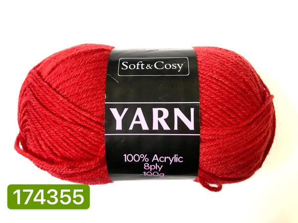 Knitting Yarn Bright Red 100g
