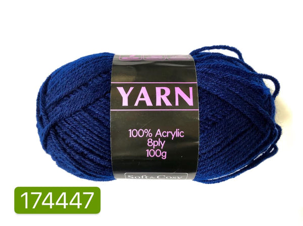 Knitting Yarn Navy Blue 100g