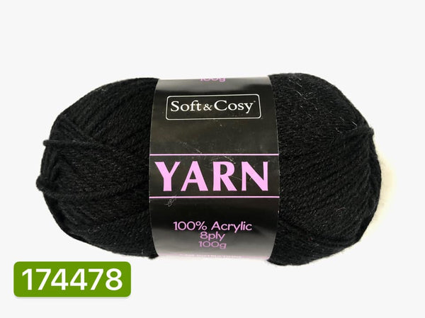 Knitting Yarn Black 100g