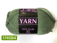 Knitting Yarn Army Green 100g