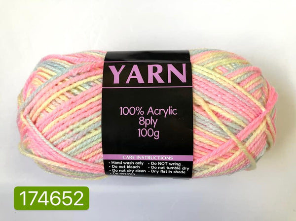 Knitting Yarn Multi Colour Pastels 100g