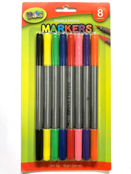 Markers Double Ended Felt Tip 8pk