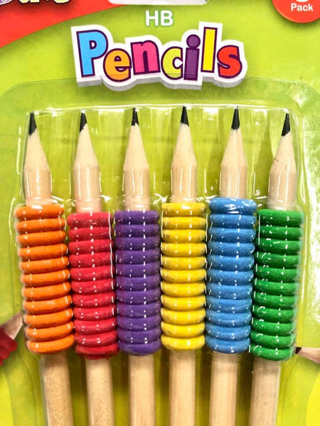 HB Lead Pencils with Grips 6pk