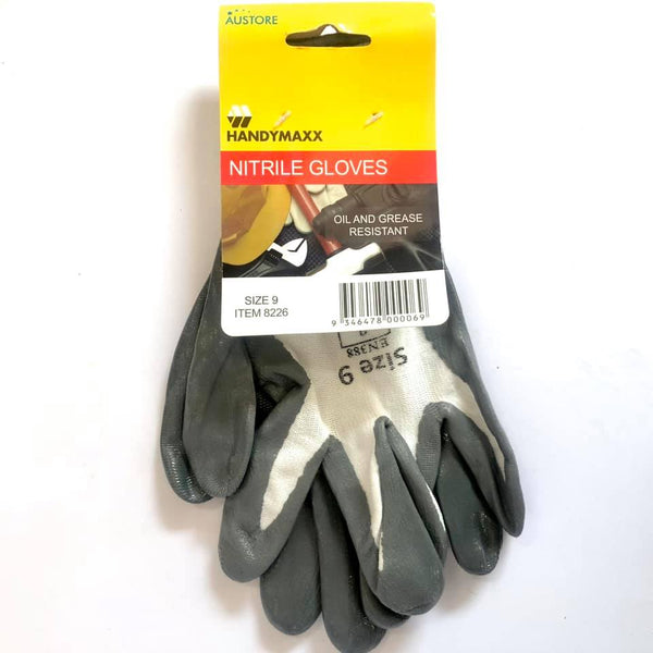 Work Gloves Nitrile Green Size 9