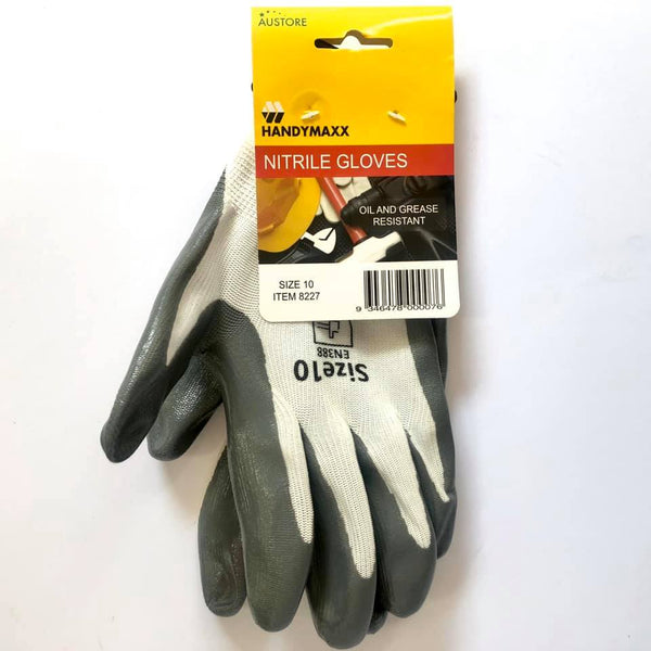 Work Gloves Nitrile Green Size 10