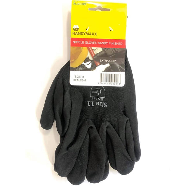 Work Gloves Nitrile Black Size 11