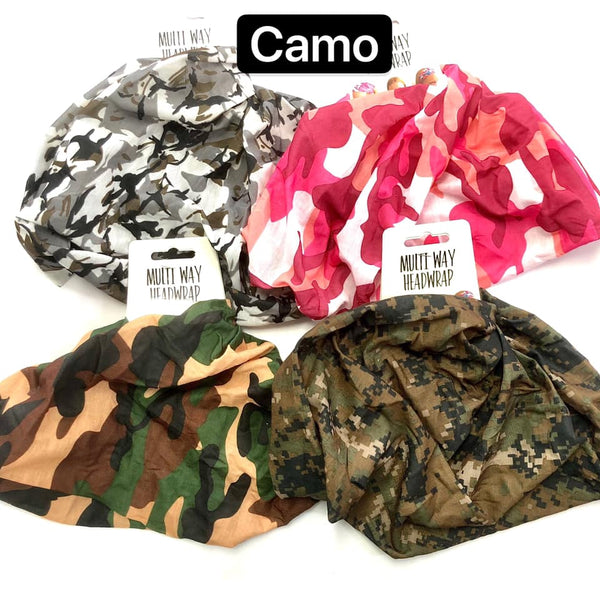 Head Wrap Multi Way Camo