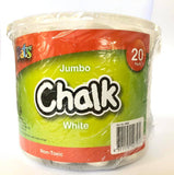 Chalk in Bucket White Jumbo 20pk