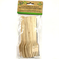 Enviro Disposable Cutlery Wooden Fork 12pk