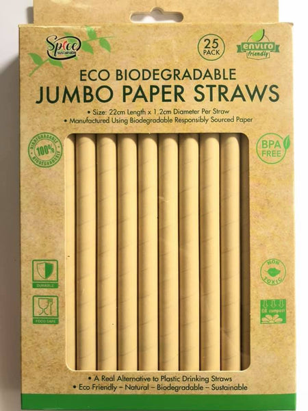 Eco Jumbo Paper Straws 25pk
