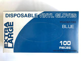 Disposable Vinyl Gloves 100pk (Blue Size:XL)