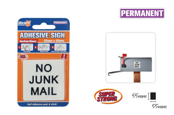 StickFX Sign No Junk Mail 5.5cm x 5.5cm