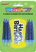 Birthday Candles 12pk w/Birthday Sign Blue