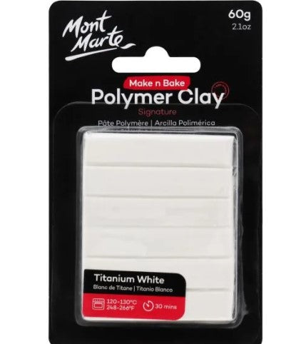 Polymer Clay Make N Bake 60g Titanium White