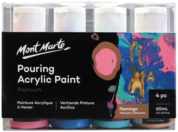 Paint Pouring Acrylic 60ml 4pc - Flamingo