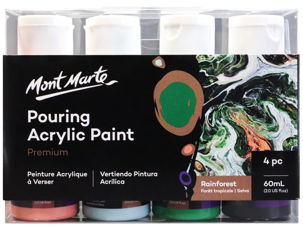 Paint Pouring Acrylic 60ml 4pc - Rainforest