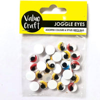 Joggle Eyes w/Eyelashes Multi 30pcs