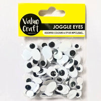 Joggle Eyes Oval Asst Sizes 80pcs