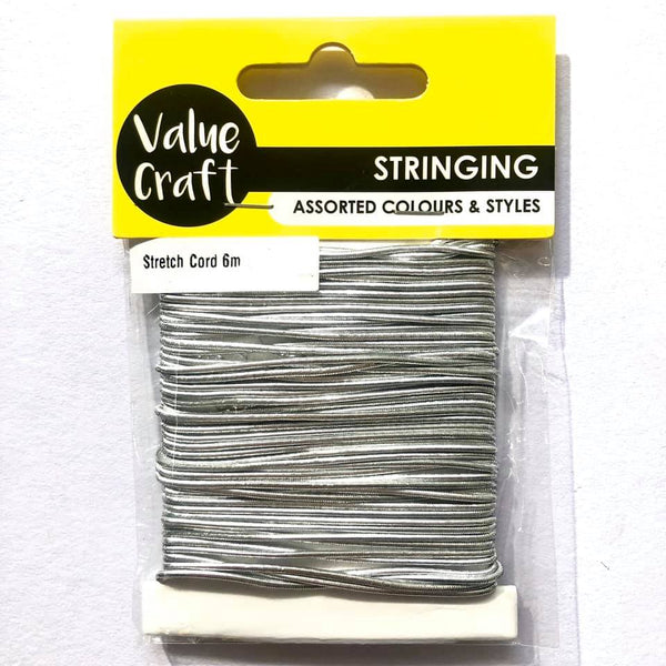 Stretch Elastic Cord Silver 6m