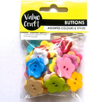 Bead Flower Buttons Assorted Colours 30g