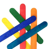 Wooden Icy Pole Sticks Jumbo Coloured 30pcs