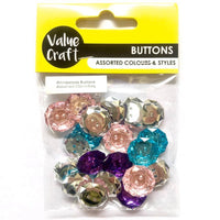 XXX Buttons Rhinestone Asst Colours 20pcs