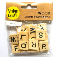 Wooden Scrabble Letters 26pc