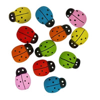 Wooden Ladybugs multicolor 25pk