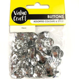 XXX Buttons Rhinestone Heart 1.7cm 30pcs