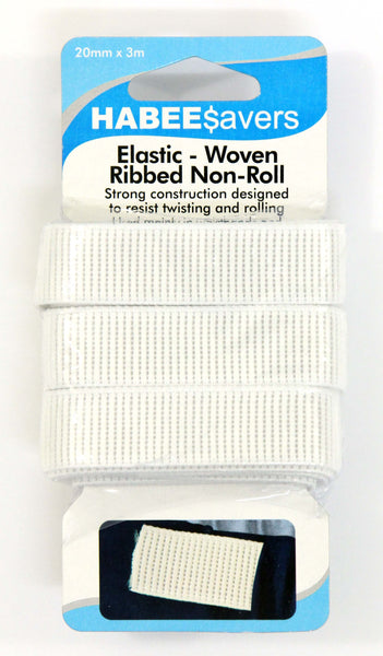 Elastic Woven White 20mm x 3M