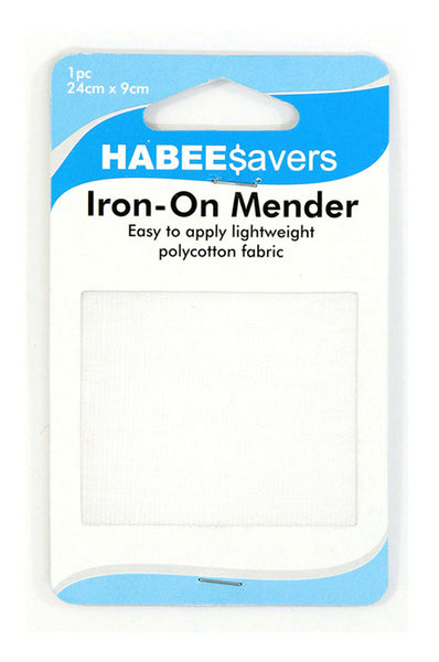 Iron On Menders White 1pk 24cm x 9cm
