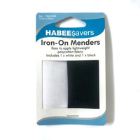 Iron On Menders Black/White 12x9cm 2pc $1.00