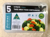 Takeaway Container Rect 750ml 5pk