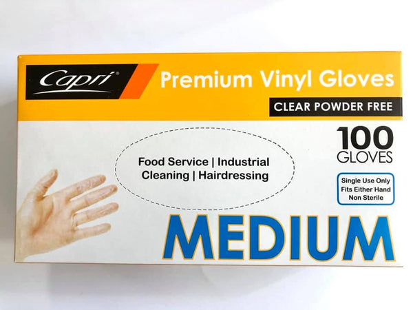 Disposable Vinyl Gloves 100pk (Blue Size:M)