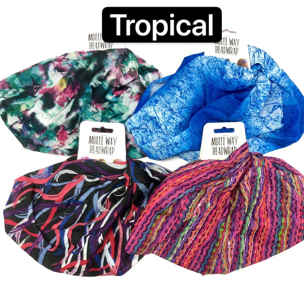 Head Wrap Multi Way Tropical