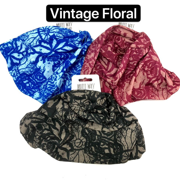 Head Wrap Multi Way Vintage Floral